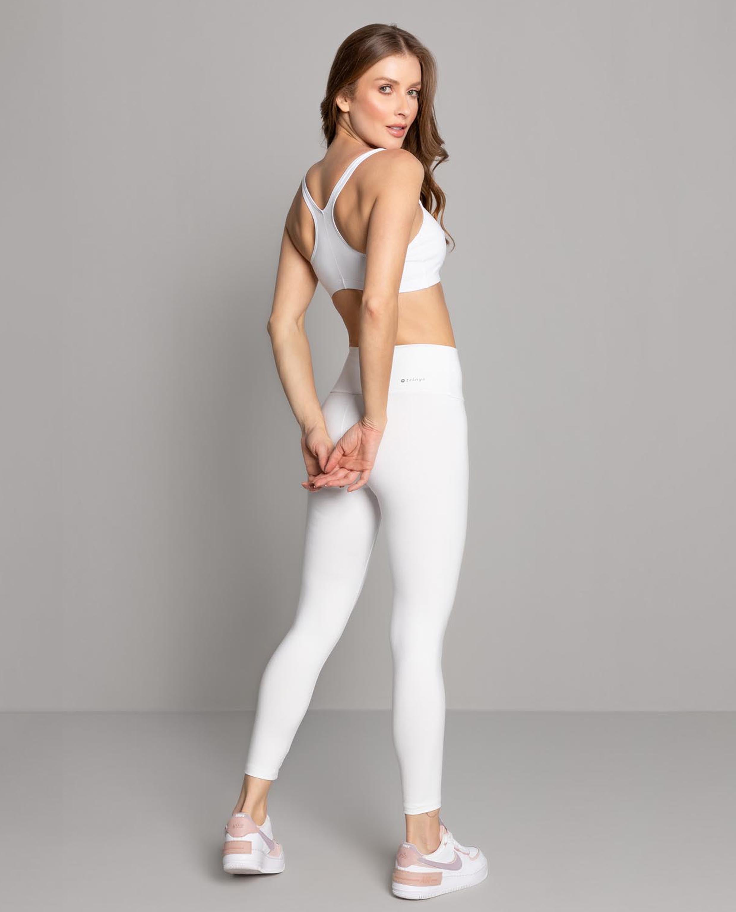 Compression Leggings, White A723 - Trinys Activewear UK & Ireland