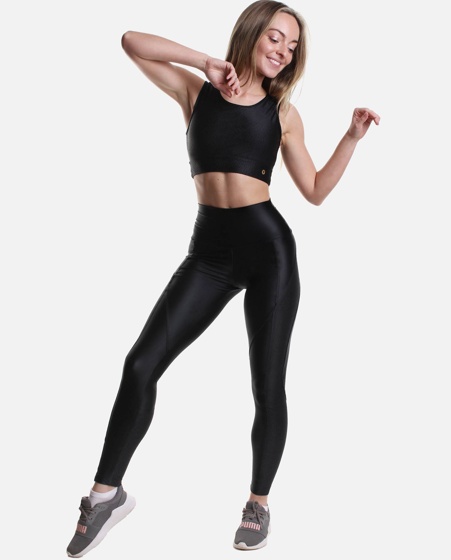 Leather Like Design Leggings - F 15144