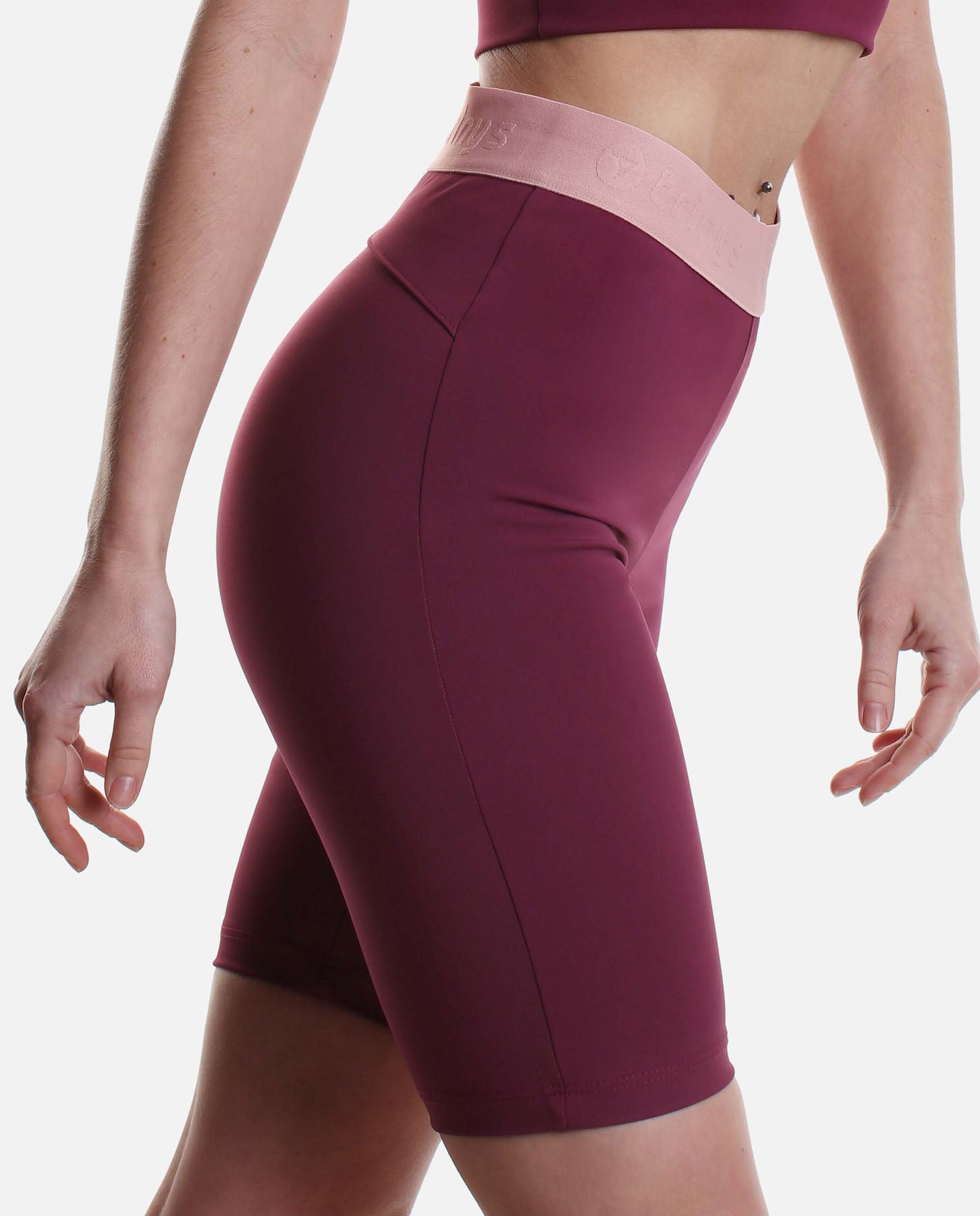 High waisted shorts sales burgundy