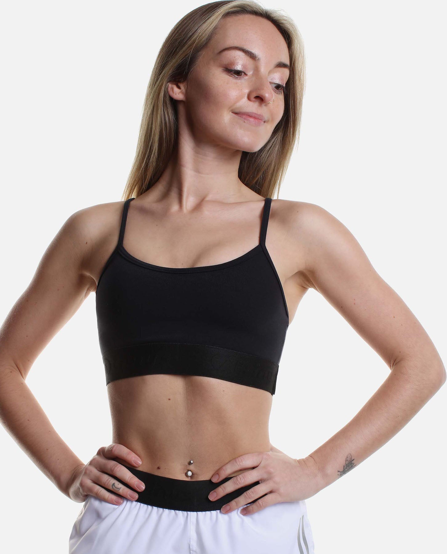 Round Neckline Fitness Crop Top - F 15200