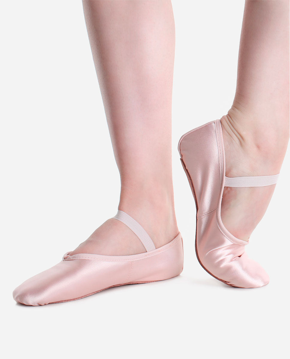 Child's Full Sole, Satin Ballet Shoes - BAE 16