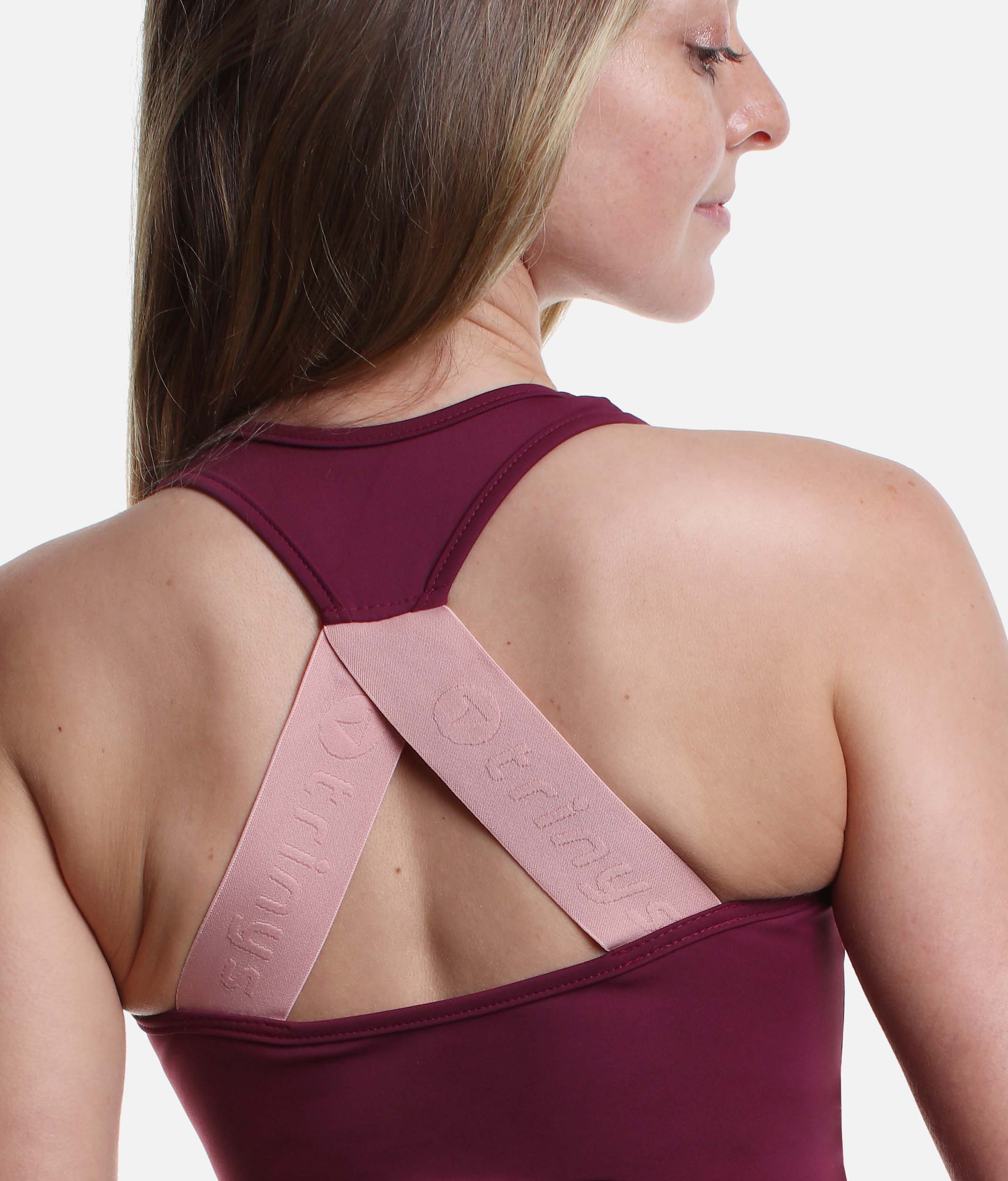 Fitness Crop Top Burgundy F15168 Trinys Activewear UK Ireland