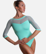 Long Mesh Sleeve Dance Leotard - SL 129 
