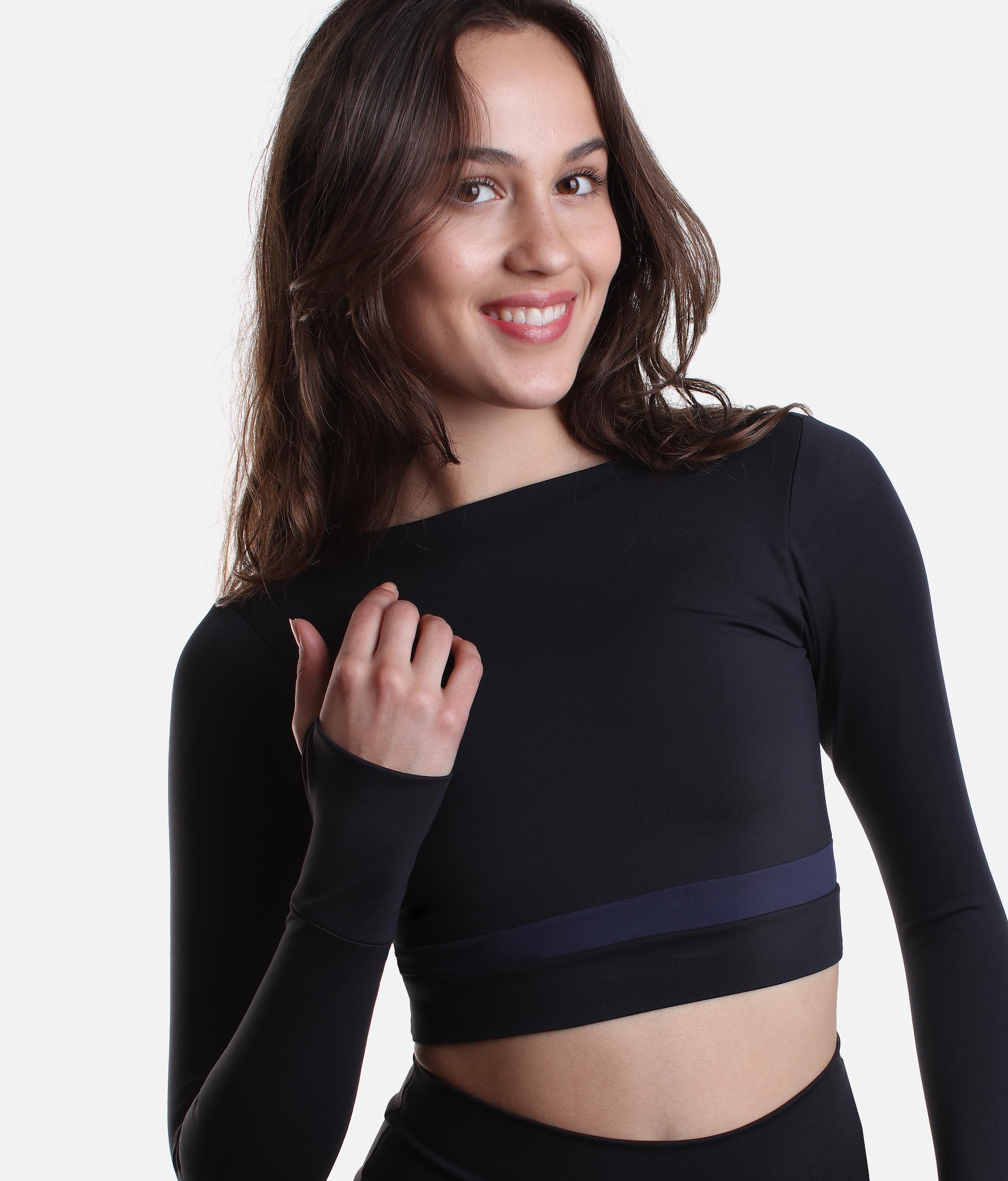 Long Sleeve Crop Top - 15284