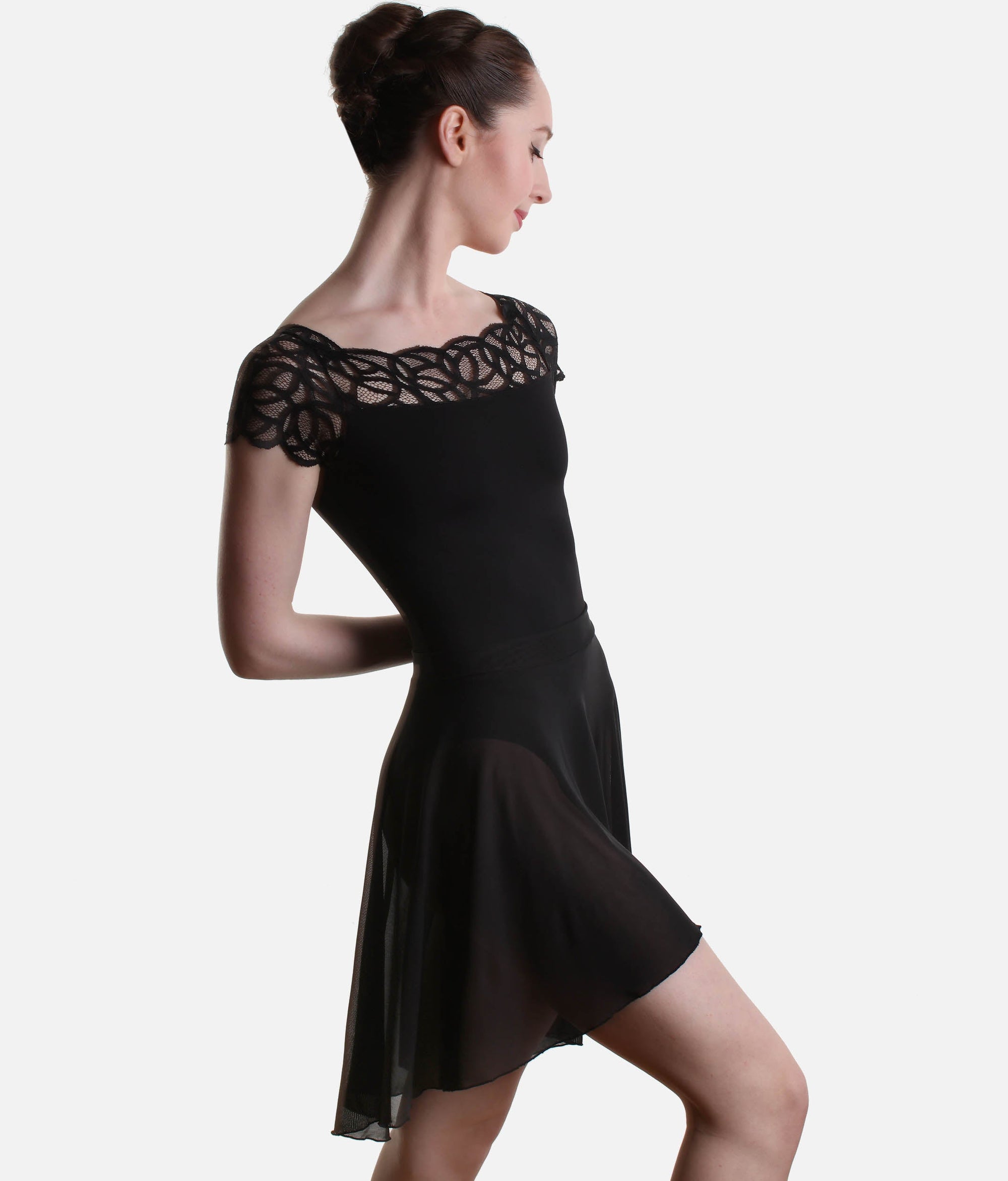 High-Low Dance Skirt, Light & Flowy - RDE2736 #black_P