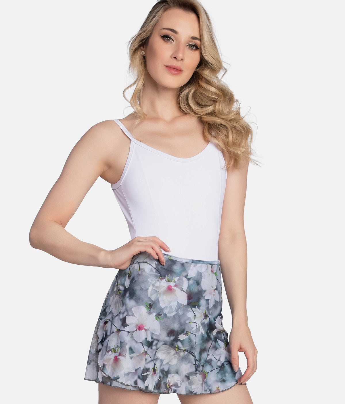Women’s Floral Ballet Wrap Skirt, Mesh Dance Skirt | RDE2218  