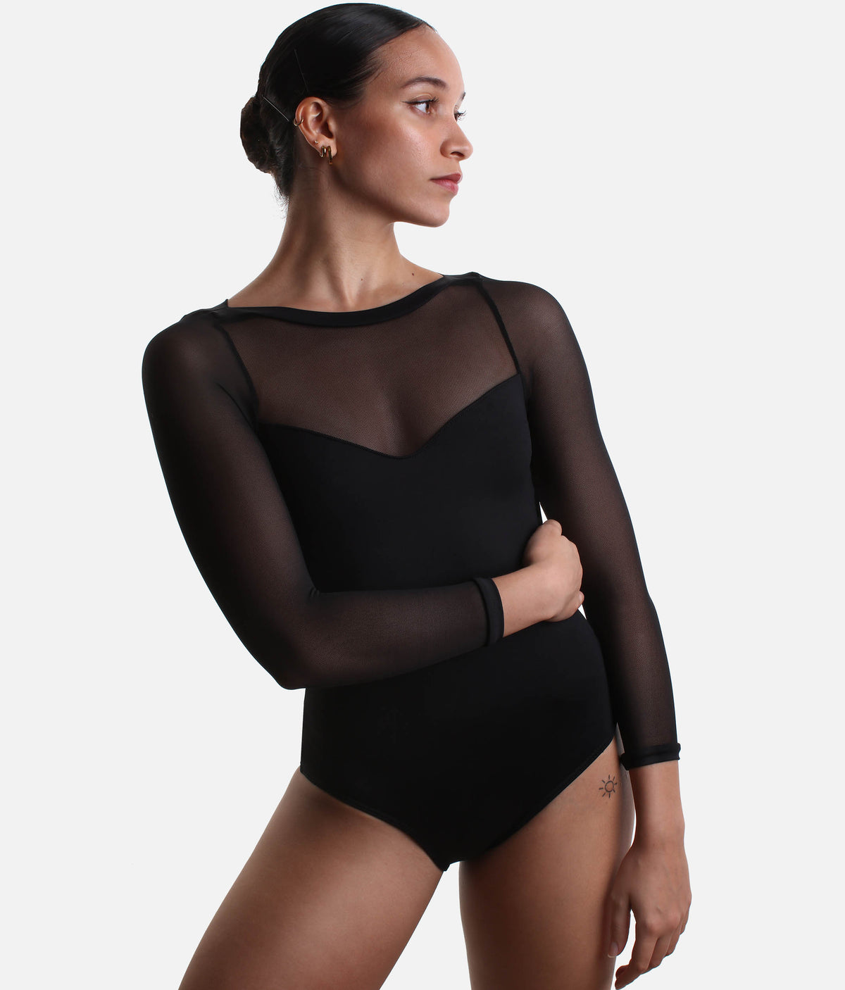 Long Mesh Sleeve Dance Leotard - SL 129 