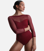 Long Mesh Sleeve Dance Leotard - SL 129 