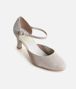 Sparkling Ballroom Practice Shoes with Buckle Strap & Full Suede Sole - BL118 