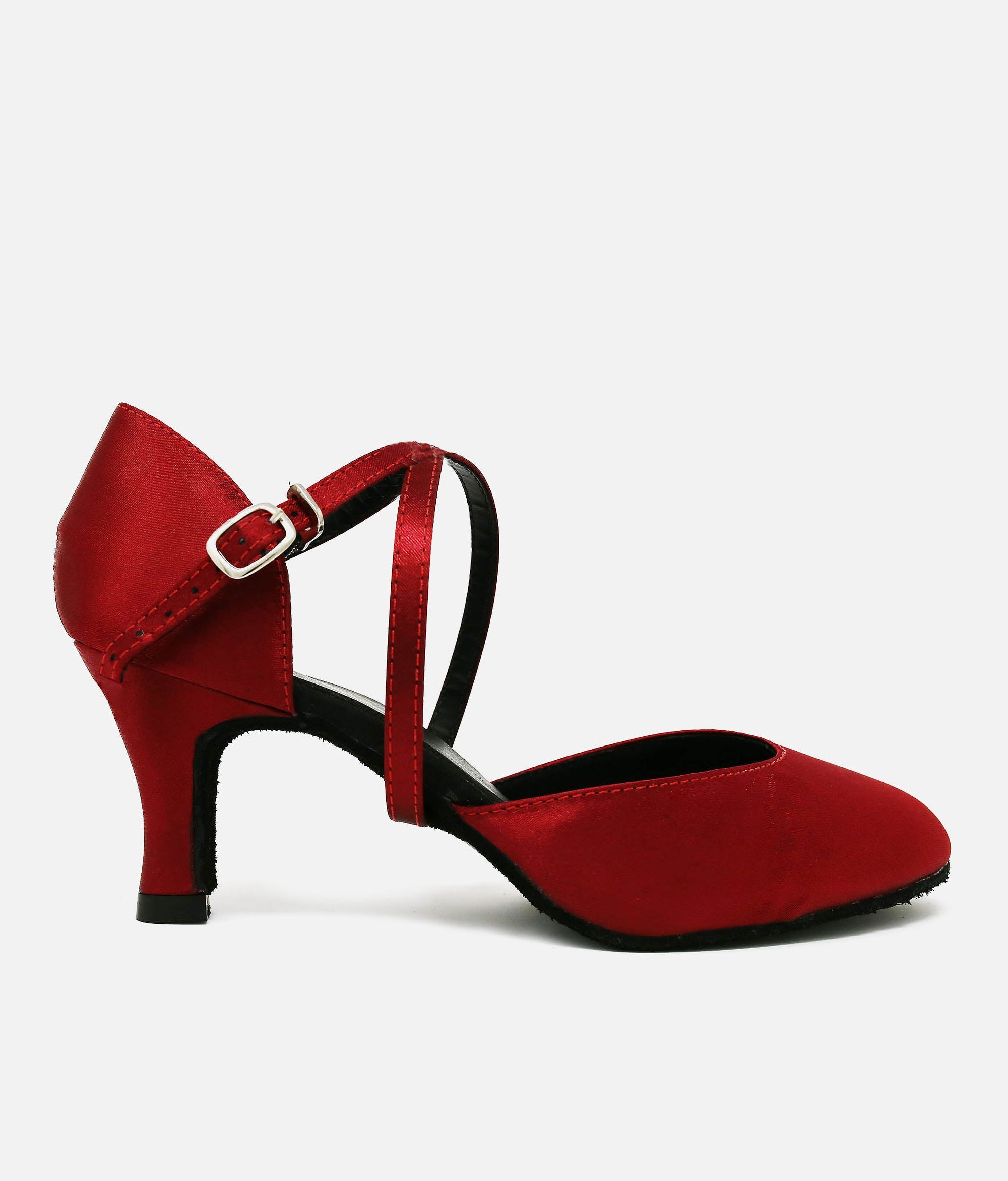 Satin Closed Toe Ballroom Shoe - BL 156 #burgundy_3-UK