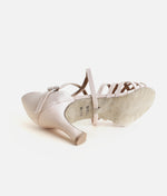 Satin Latin Dance Shoes, 2.5” Flared Heel with Easy Buckle - BL178 