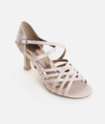 Satin Latin Dance Shoes, 2.5” Flared Heel with Easy Buckle - BL178 