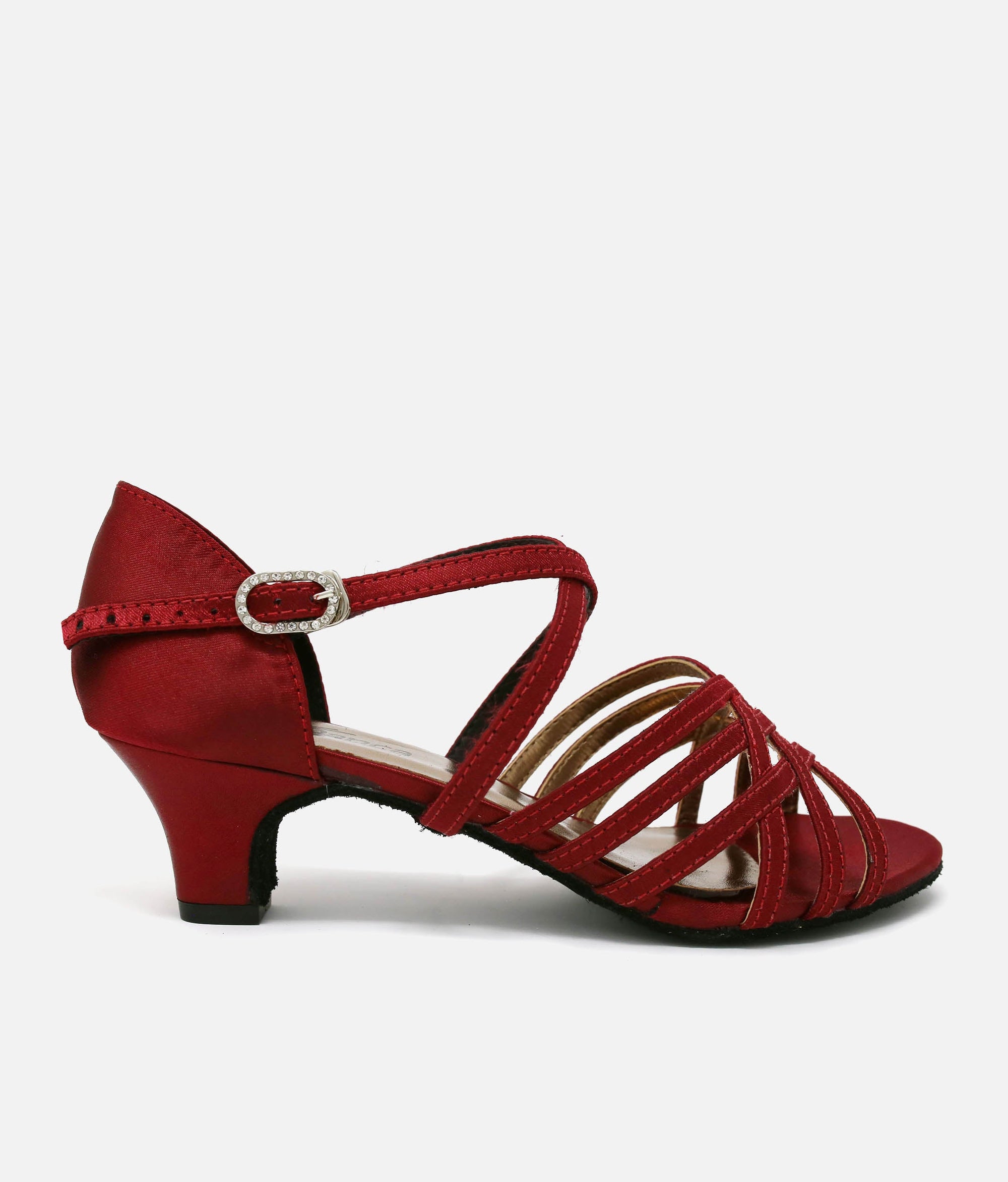 Strappy Satin Ballroom Shoe - BL 180 #burgundy_3-UK