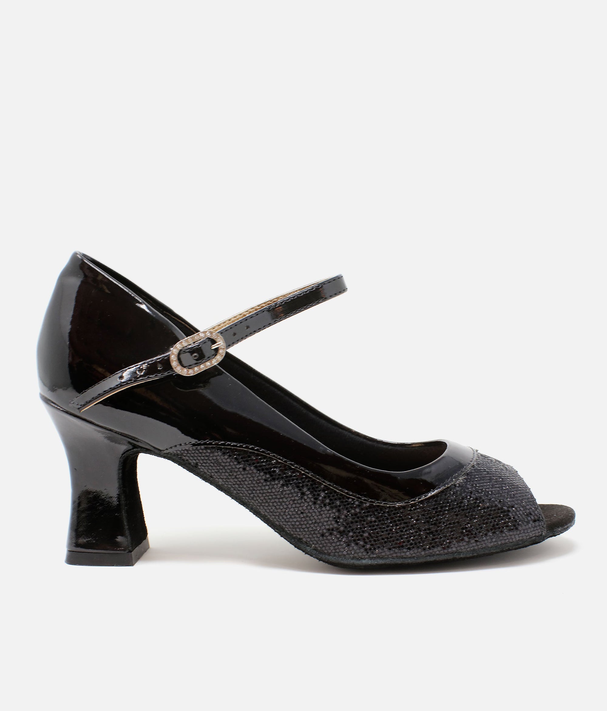 Peep Toe Ballroom Shoe - BL 194 #black_3-UK