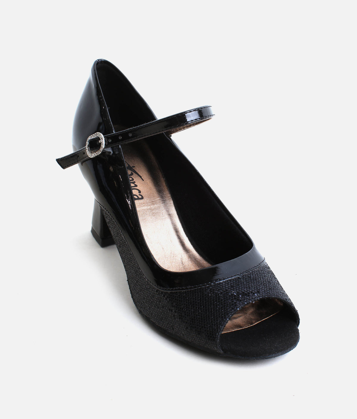 Ballroom Dance Shoes 2.5” Flared Heel - Peep Toe Design | BL194 