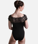 Lace Cap Sleeve Leotard, Elegant Boatneck Dancewear - BY11 