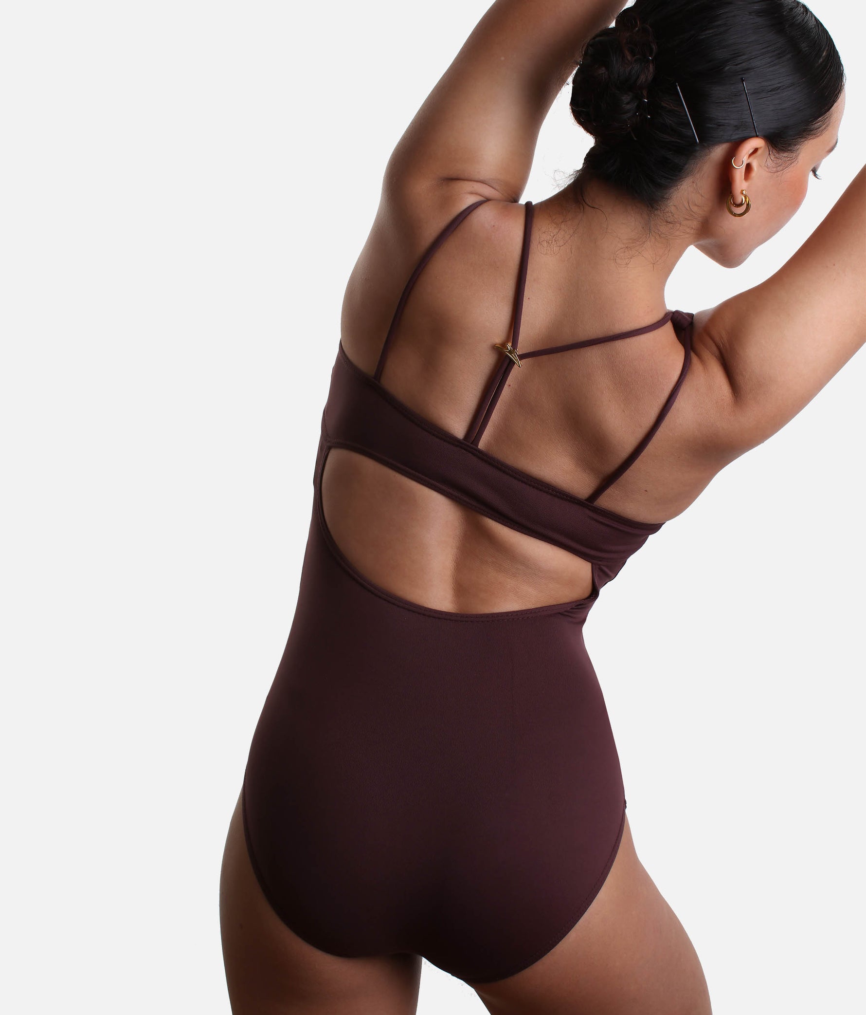 YOHANA Camisole V-Neck Leotard, Open Back Ballet Leotard | BY73 