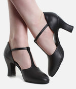 T-Strap Character Shoes, 2.5" Heel, Suede Sole & Cushioned Suppor - CH57 