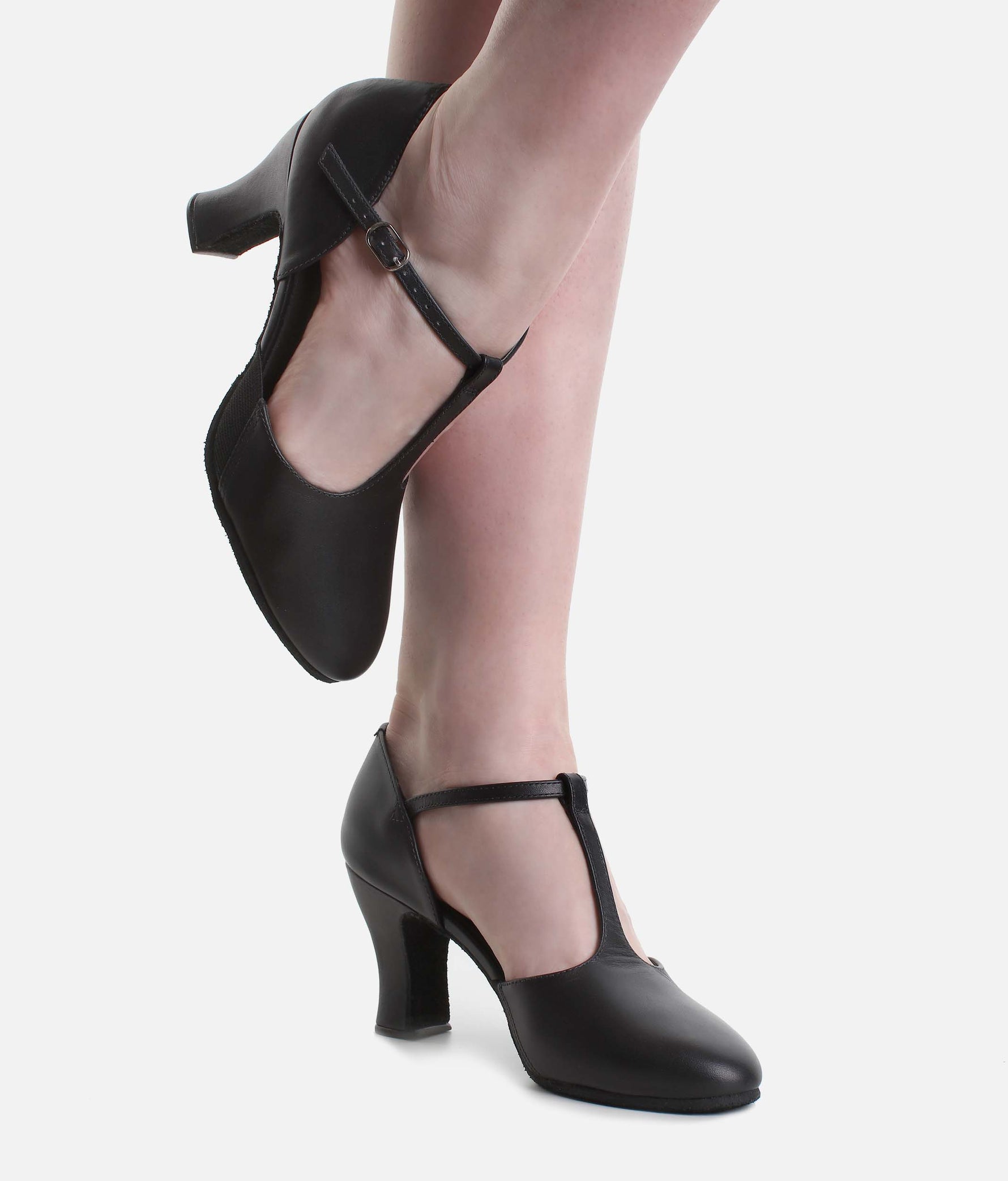T-Strap Character Shoes, 2.5" Heel, Suede Sole & Cushioned Suppor - CH57 