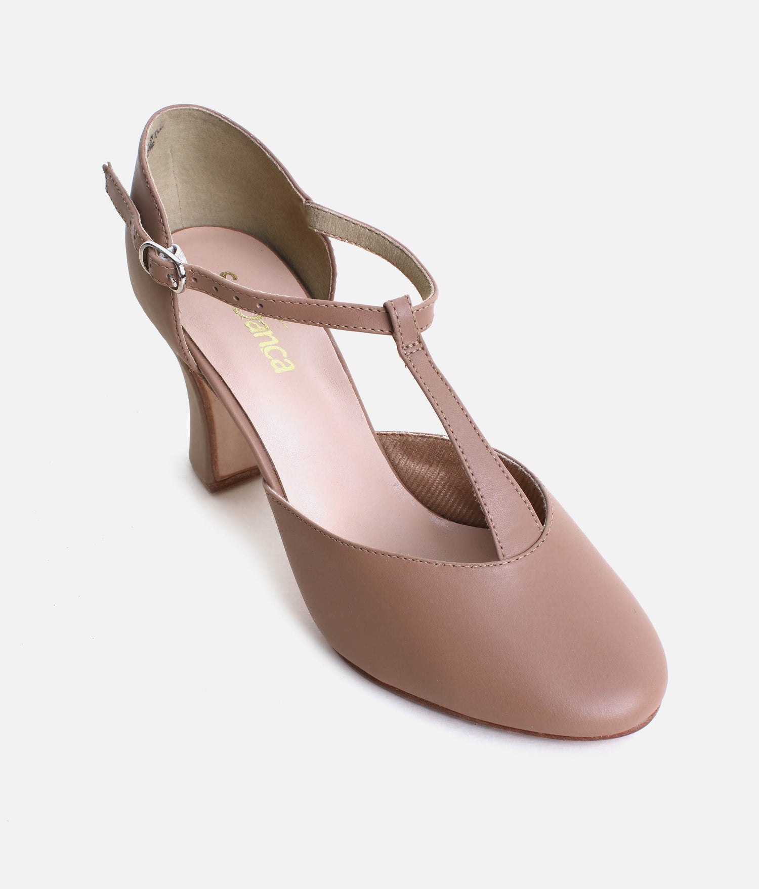 High Heel T-Strap Character Dance Shoes, Premium Leather Upper - CH98 