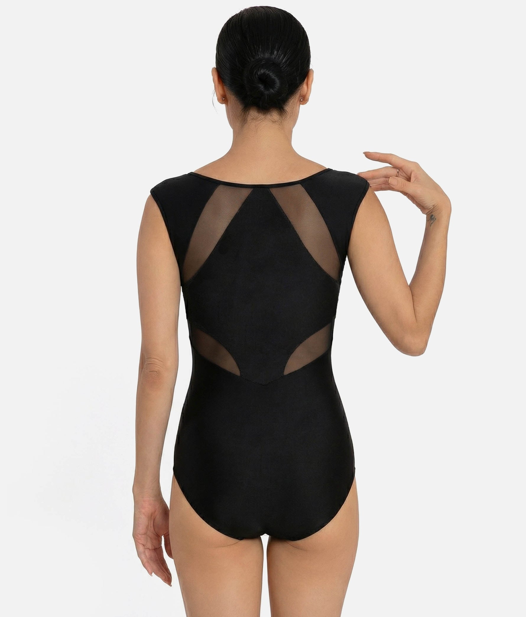 Cap Sleeve Leotard, Mesh Back - CM62