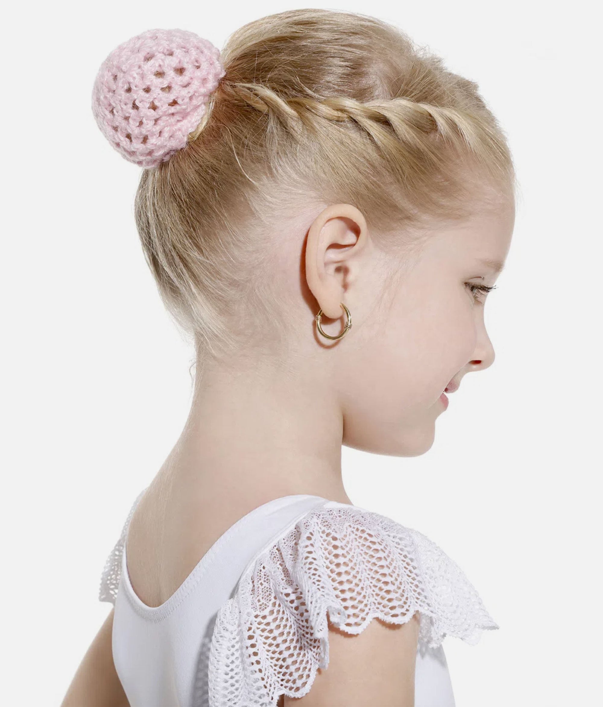 Crochet Ballet Bun Cover - E8956 #light-pink_bun-s