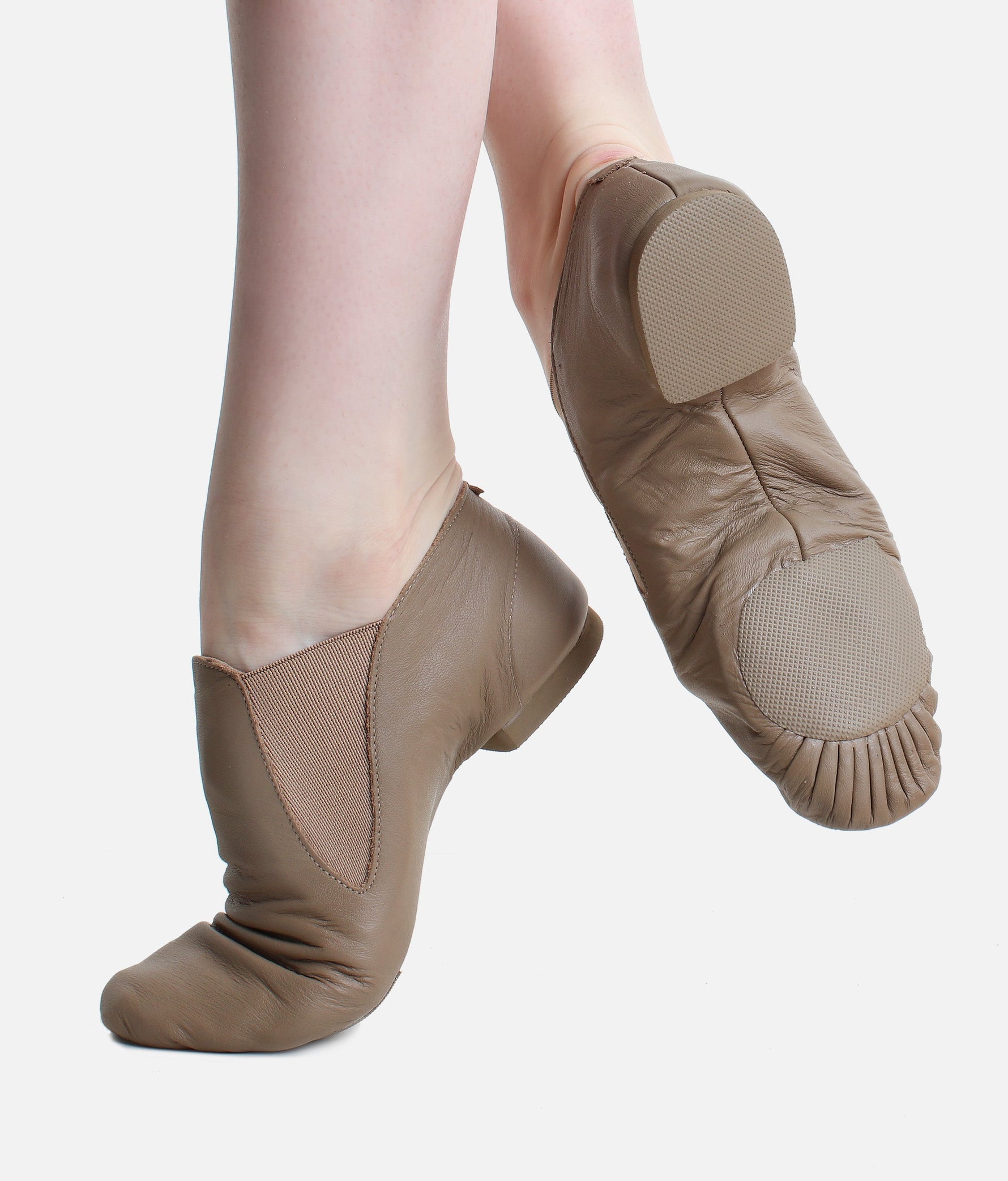 Flex-Fit Split Sole Jazz Boot, Leather Dance Shoes with Low Profile - JZE40 #tan_1-UK