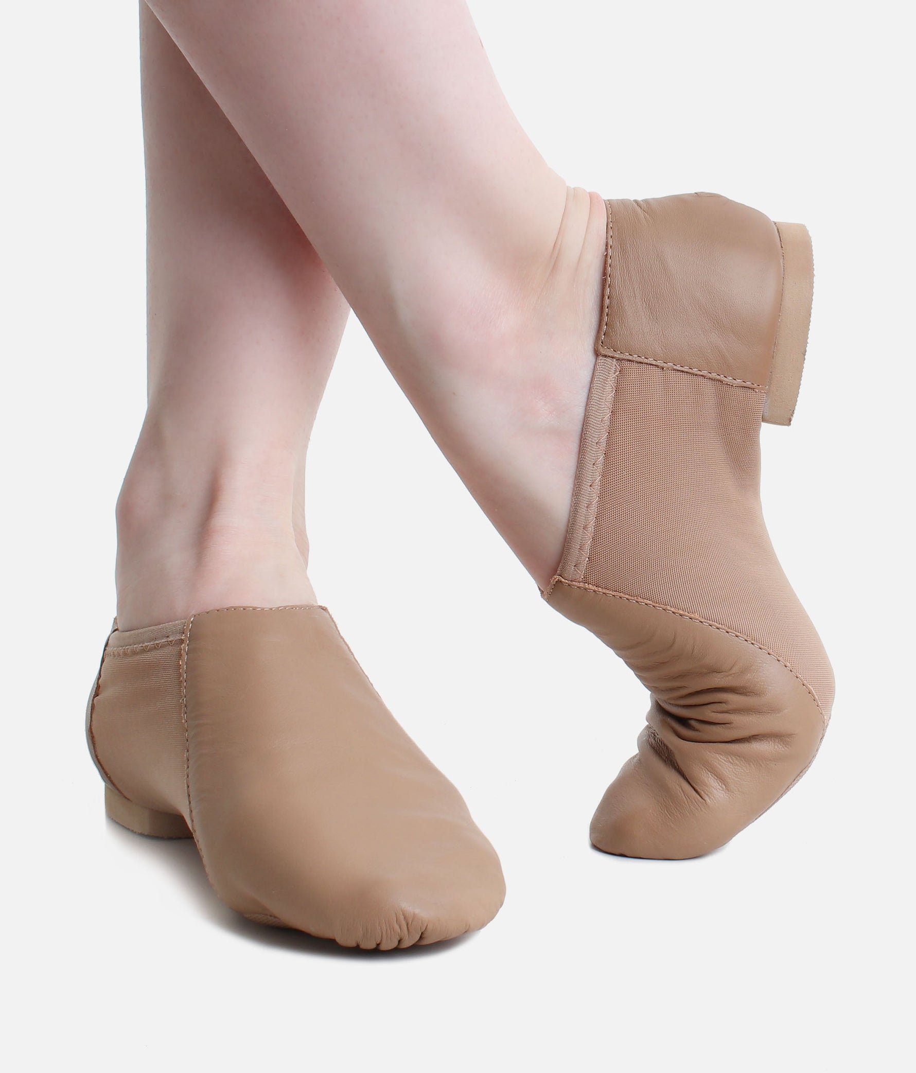 Children Flexible Jazz Shoes with Hug-Fit Heel and Nylon Spandex Insert - JZE45 #caramel_1-UK