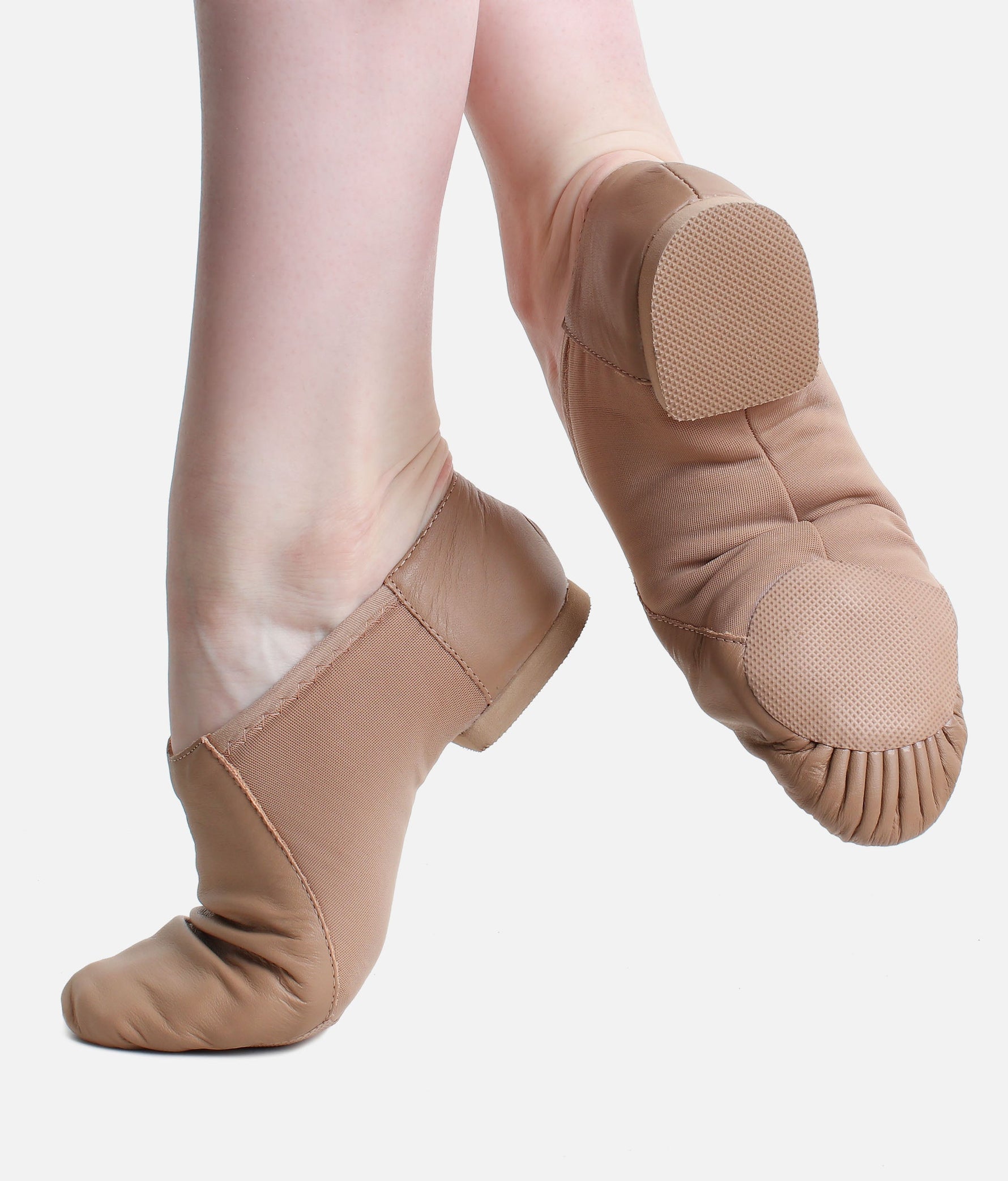 Uni-Flex Jazz Shoes, Flexible Leather Split Sole Dance Shoes - JZE45 #caramel_1-UK