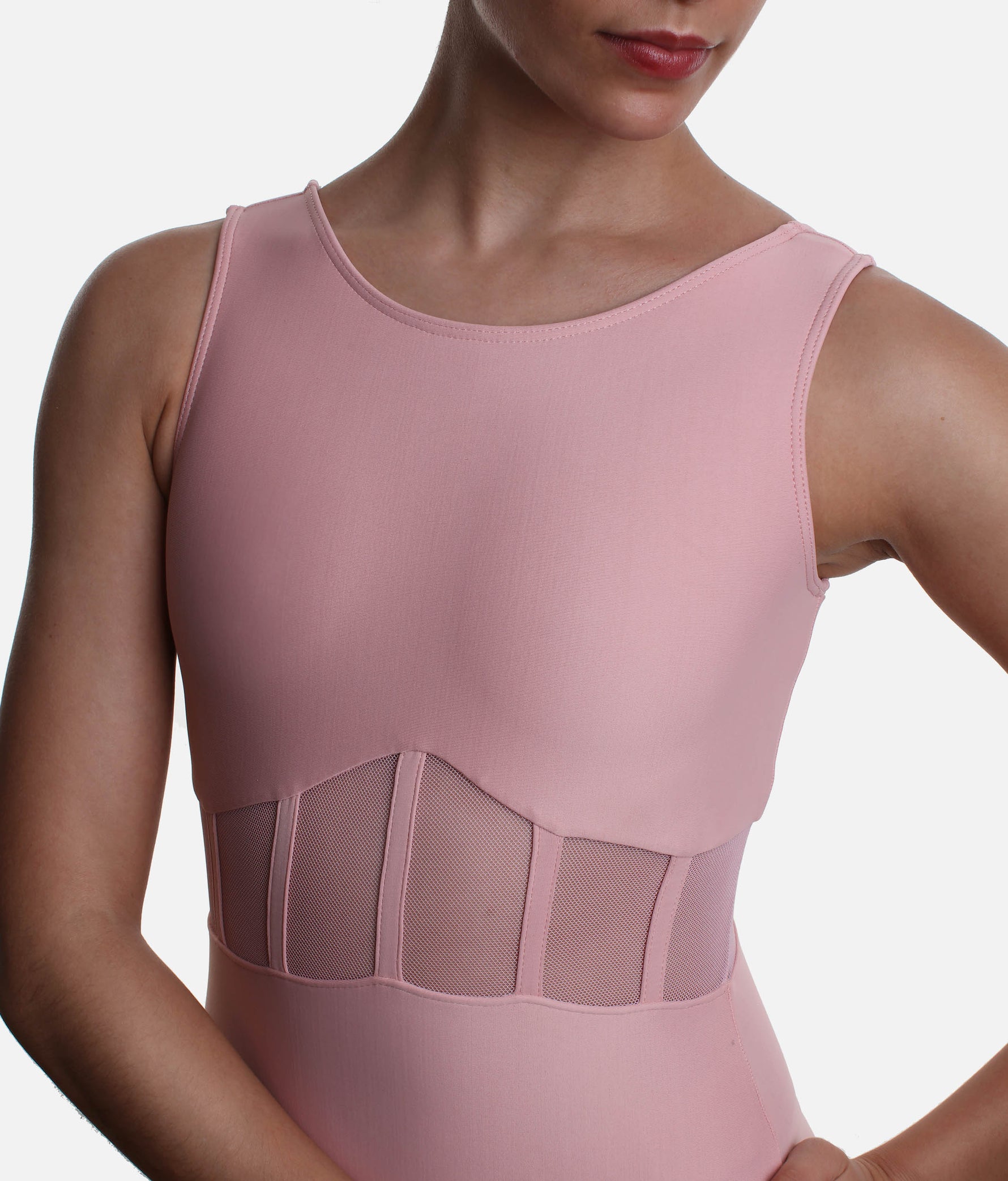 Mesh Detail Dance Leotard - LS47
