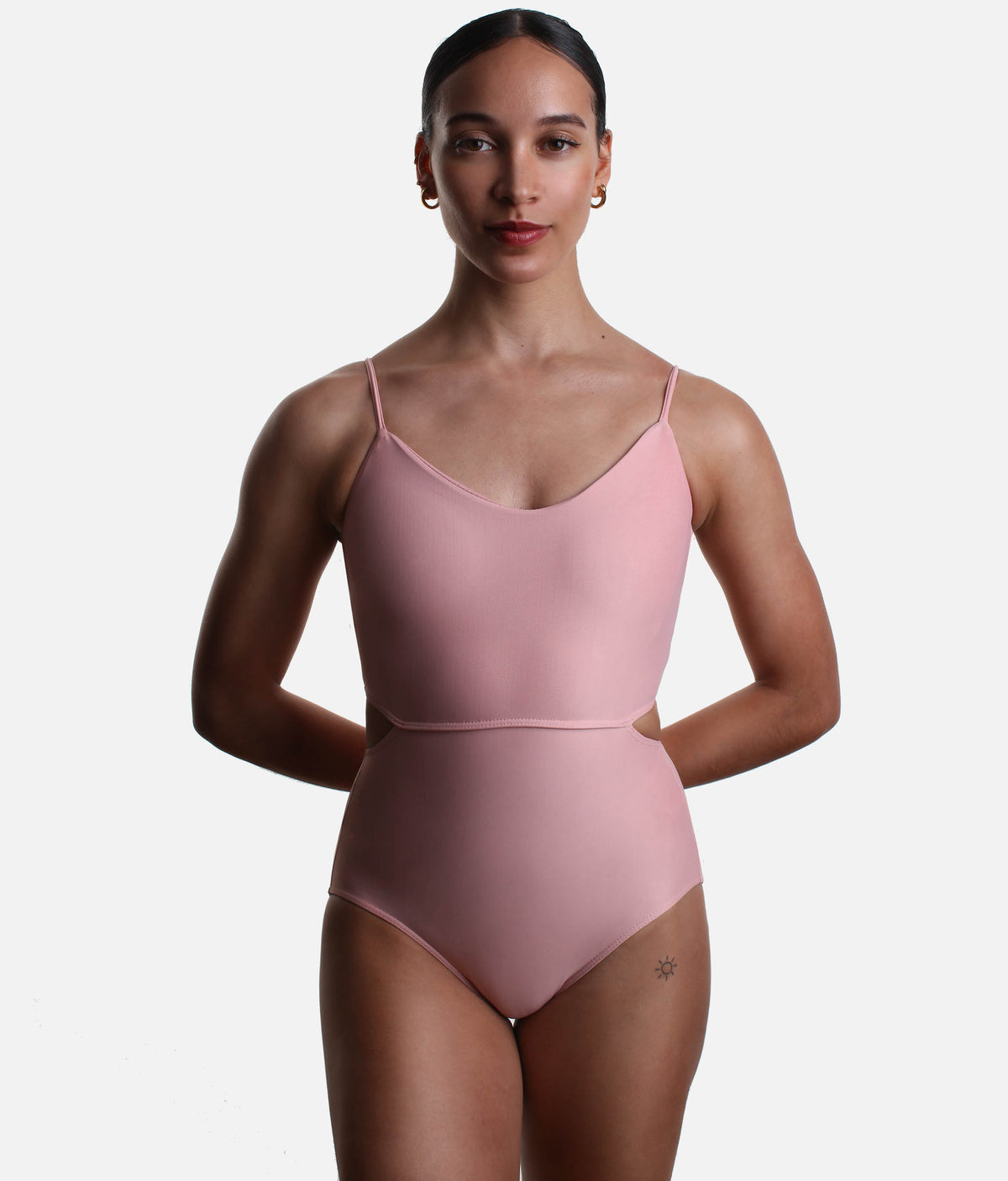 High-Waist Cutout Leotard, Strappy Back - LS49