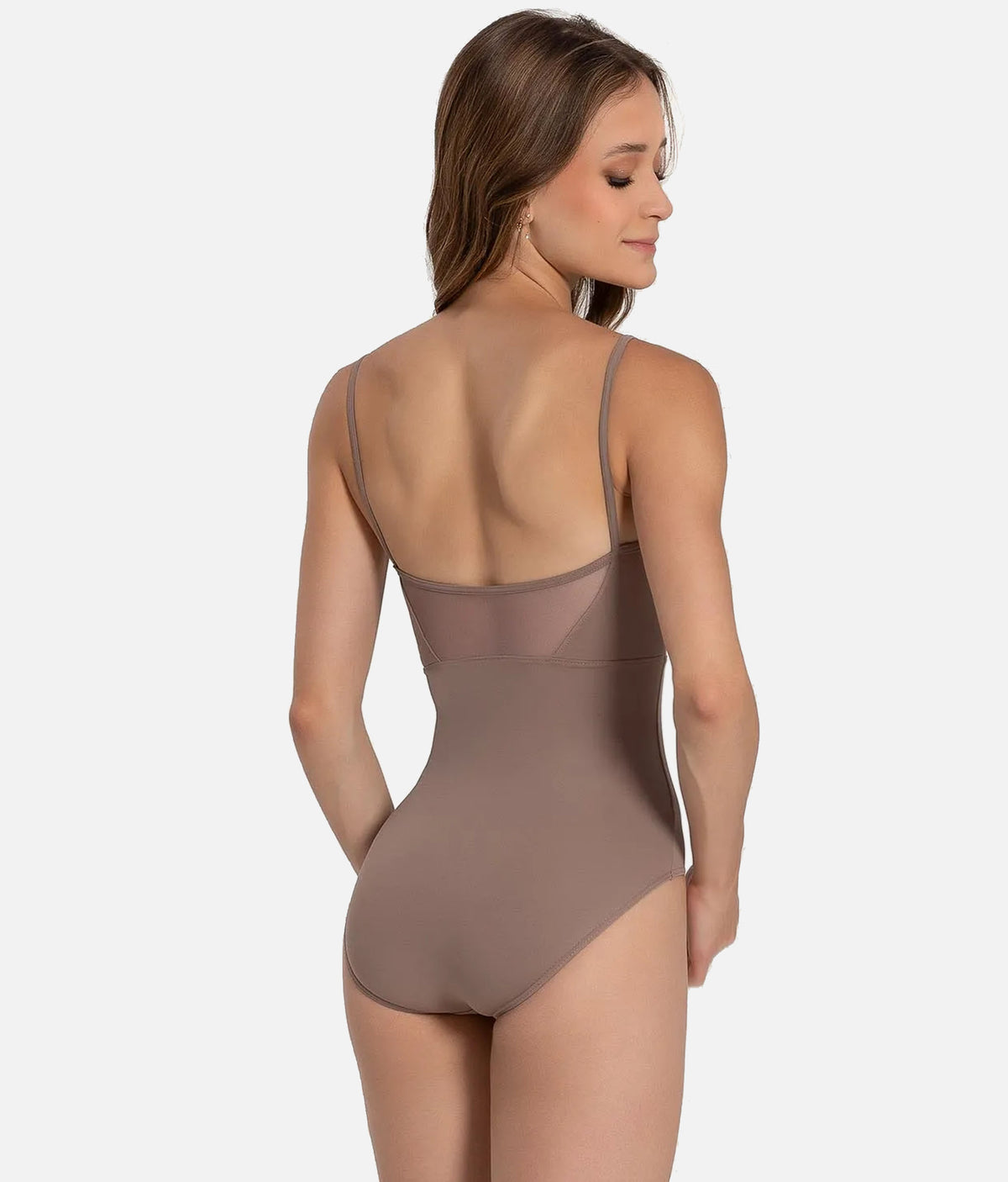 So Danca Luciana Sagioro Pinch Front Mesh Camisole Ballet Leotard – Nut | LS64