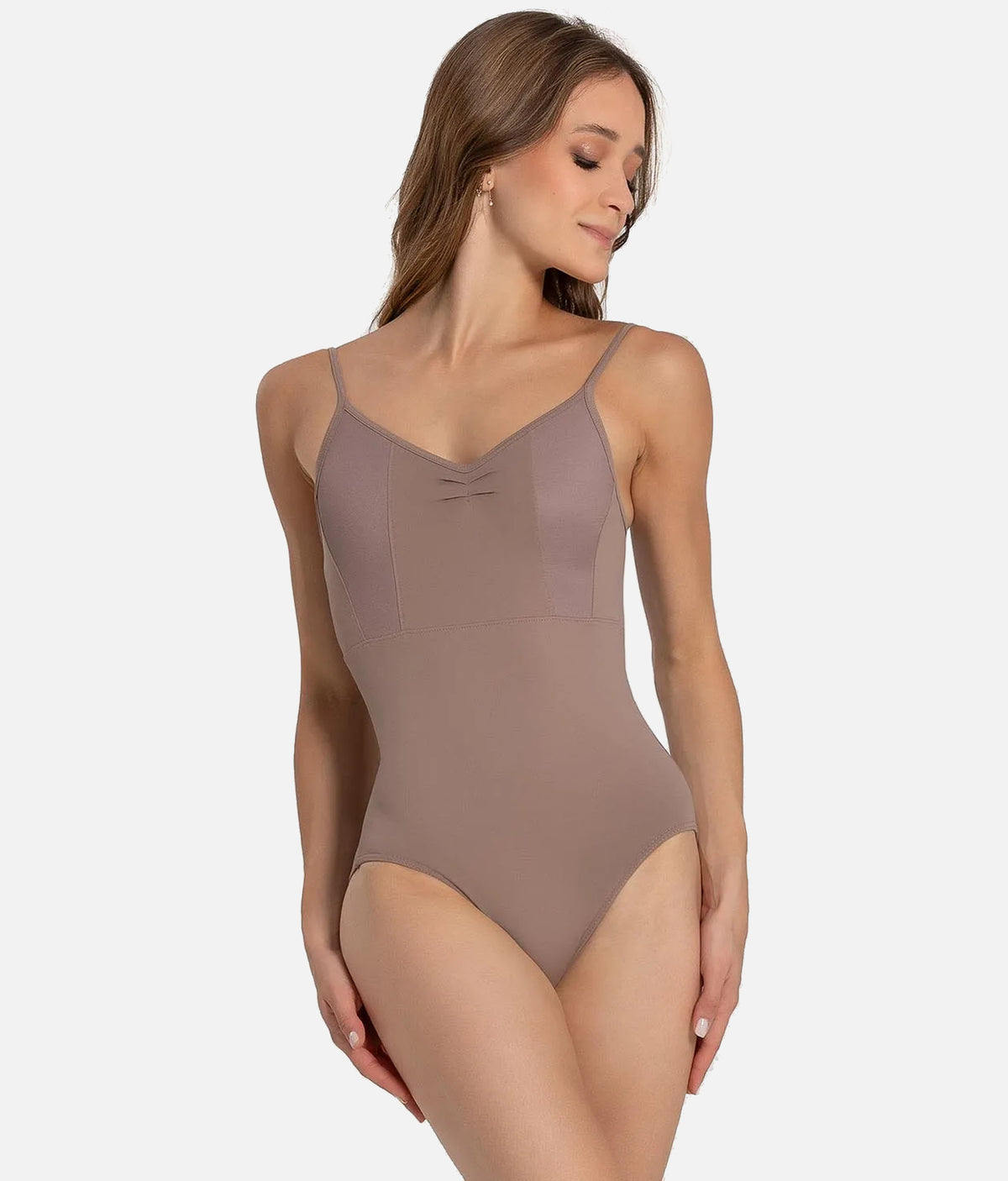 So Danca Luciana Sagioro Pinch Front Mesh Camisole Ballet Leotard – Nut | LS64