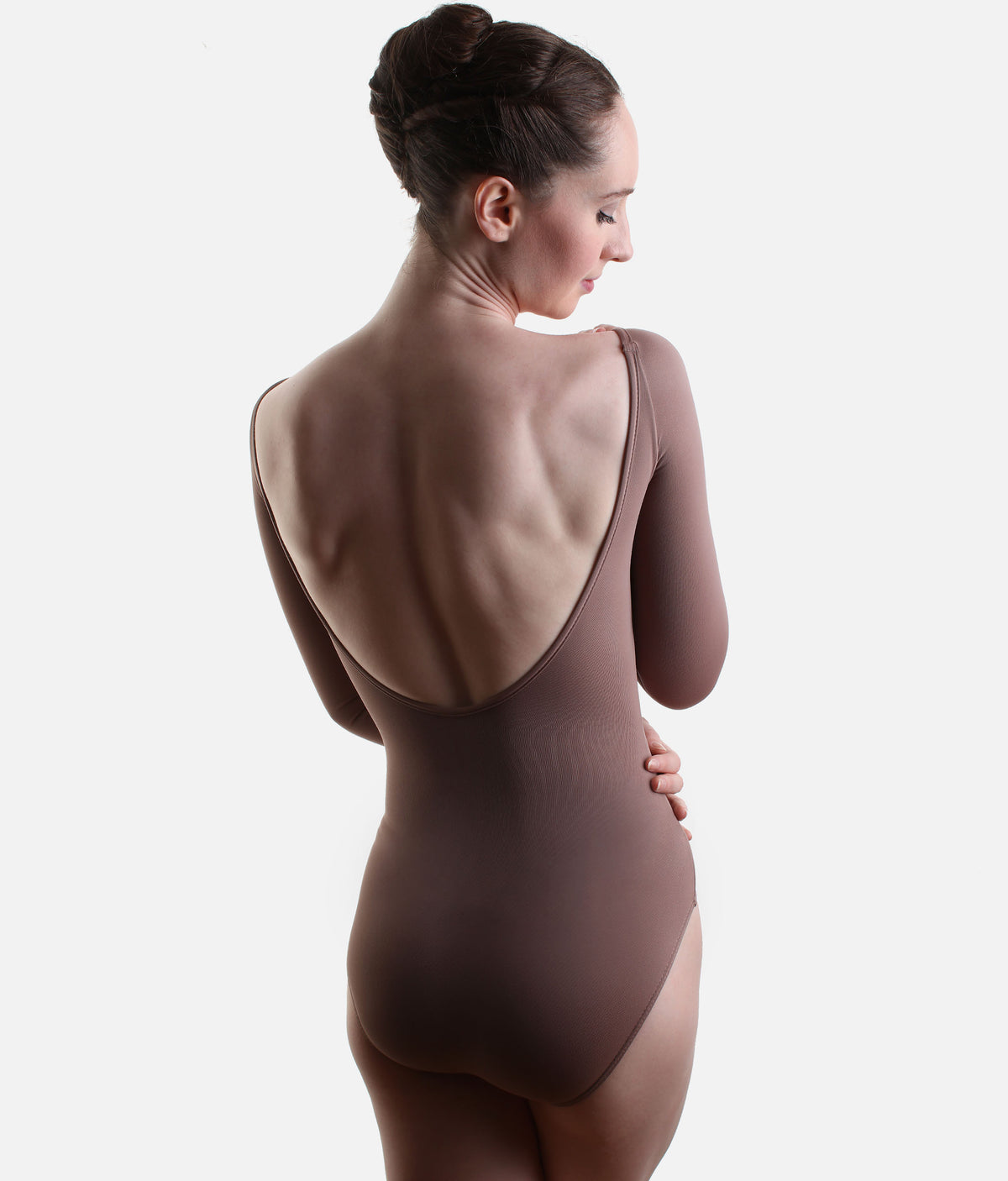 Luciana Sagioro 3/4 Sleeve Ballet Leotard with Low Back - Nut | LS69