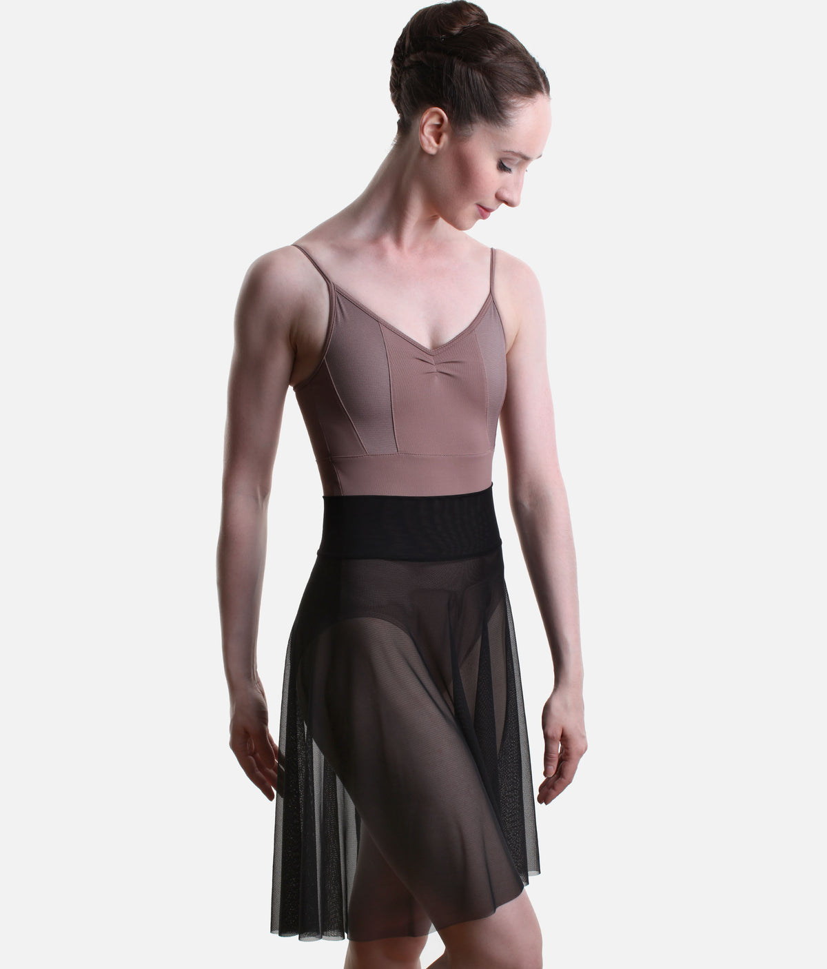 So Danca Luciana Sagioro Pull-On Mesh Ballet Skirt – Nut & Black | LS71 