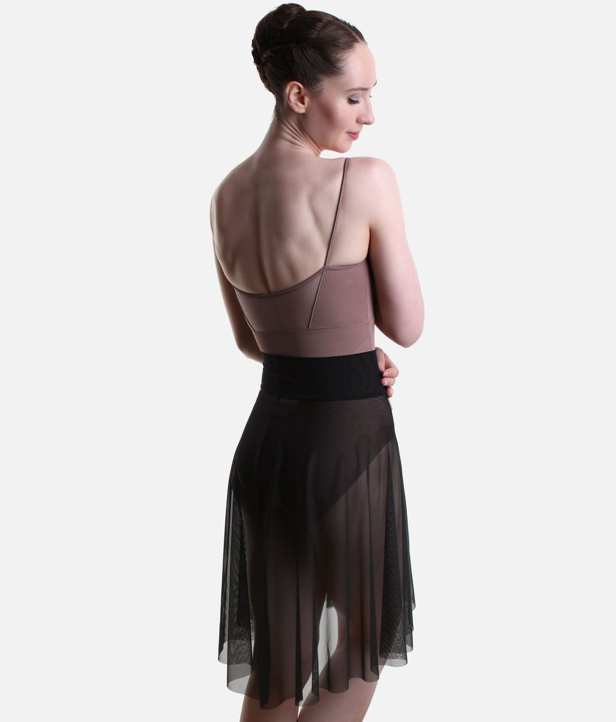 So Danca Luciana Sagioro Pull-On Mesh Ballet Skirt – Nut & Black | LS71 