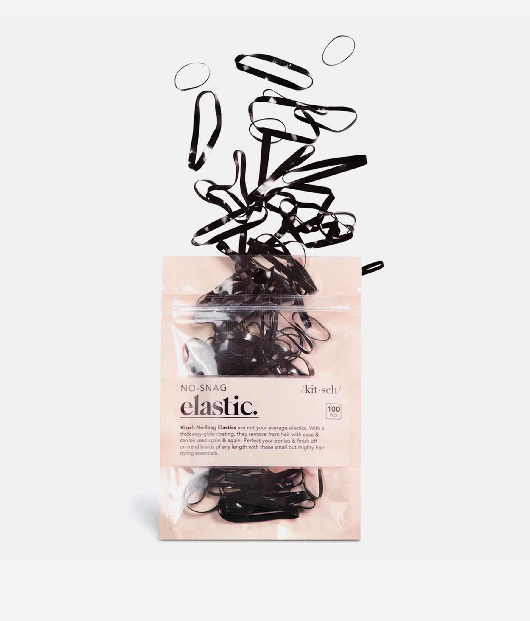 No-Snag Elastic Hair Ties - Strong, Secure & Damage-Free Hold #black_one