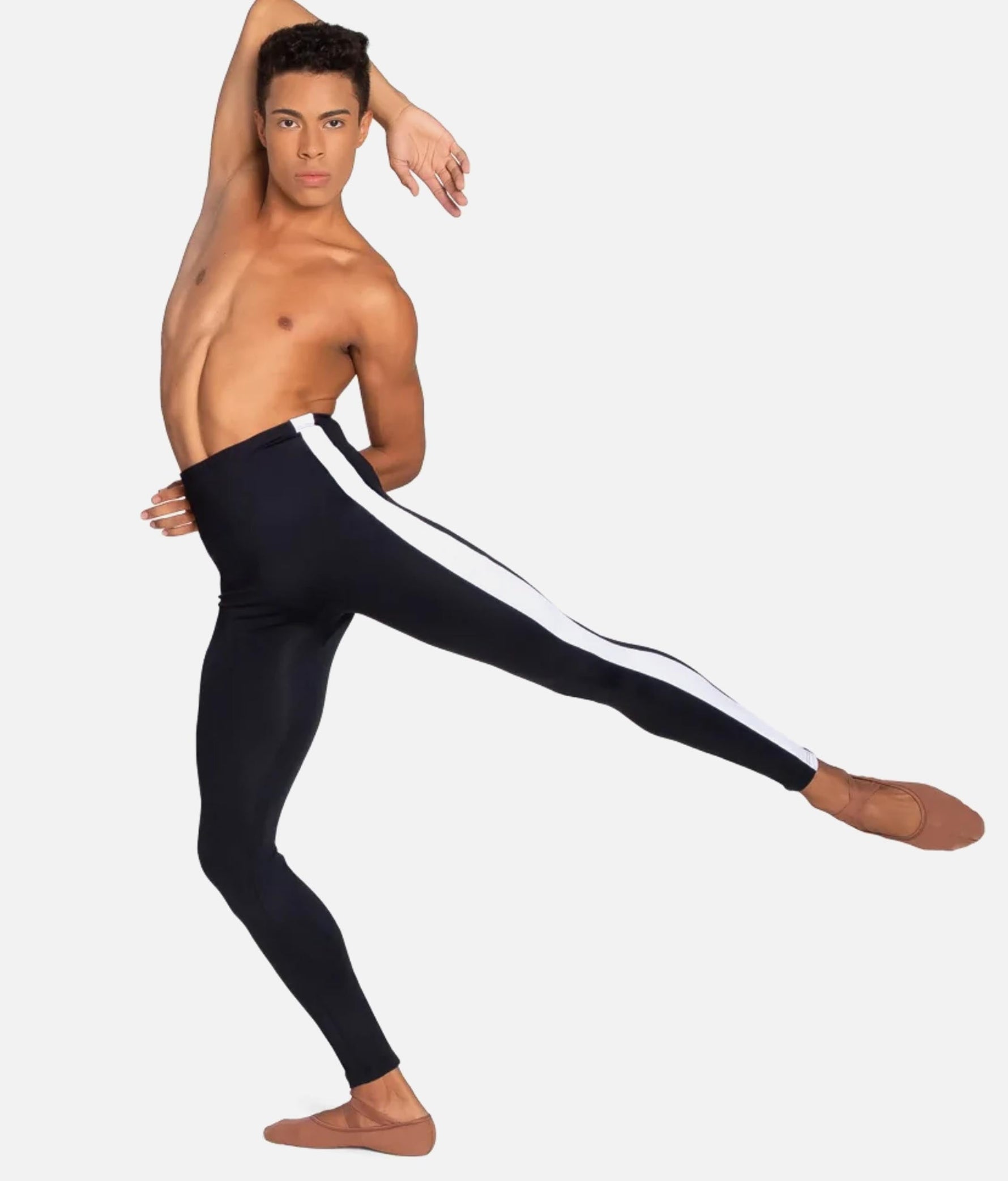 Men's Ballet Leggings with Contrast Side Stripe, Professional Dance Tights | RDE2486 