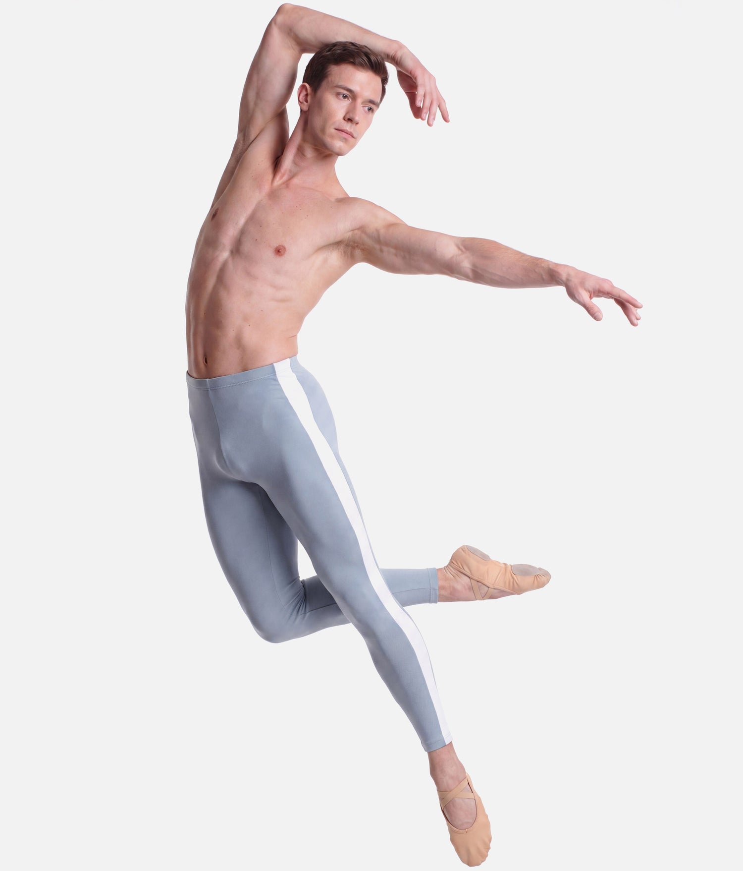 Men's Ballet Leggings with Contrast Side Stripe, Professional Dance Tights | RDE2486 