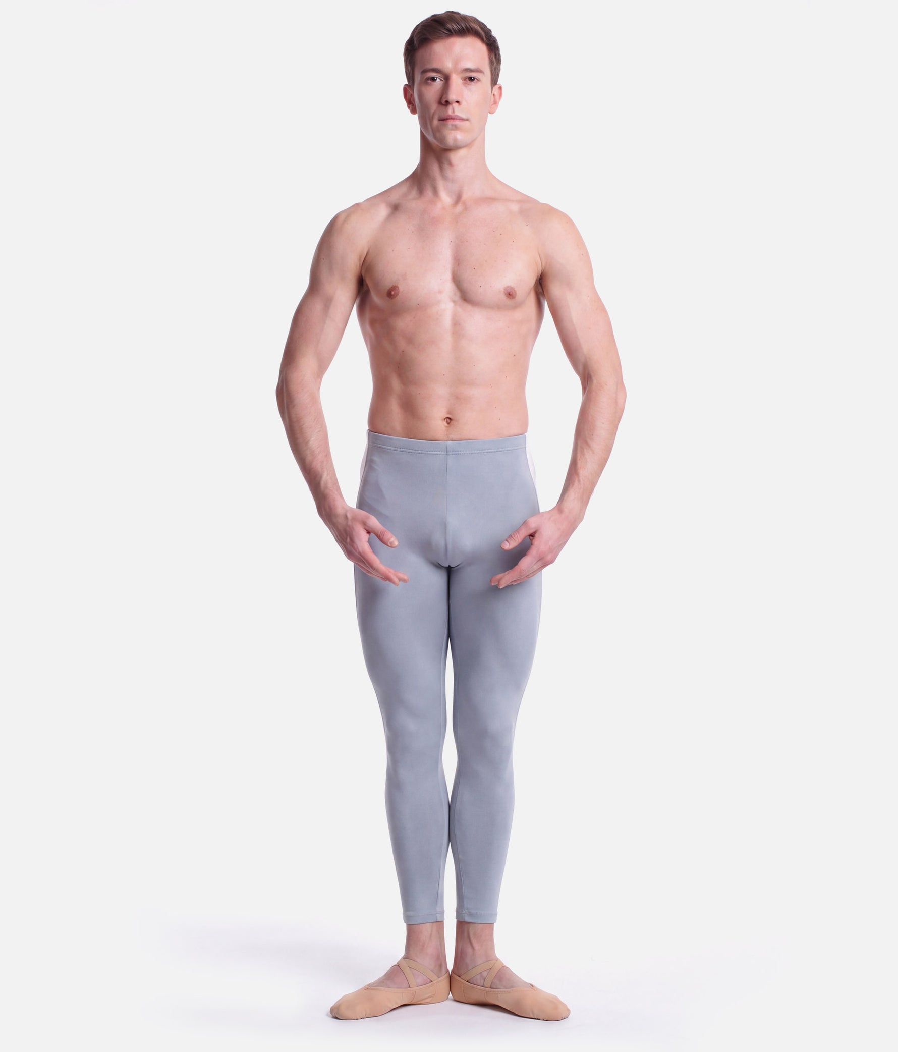 Men's Ballet Leggings with Contrast Side Stripe, Professional Dance Tights | RDE2486 