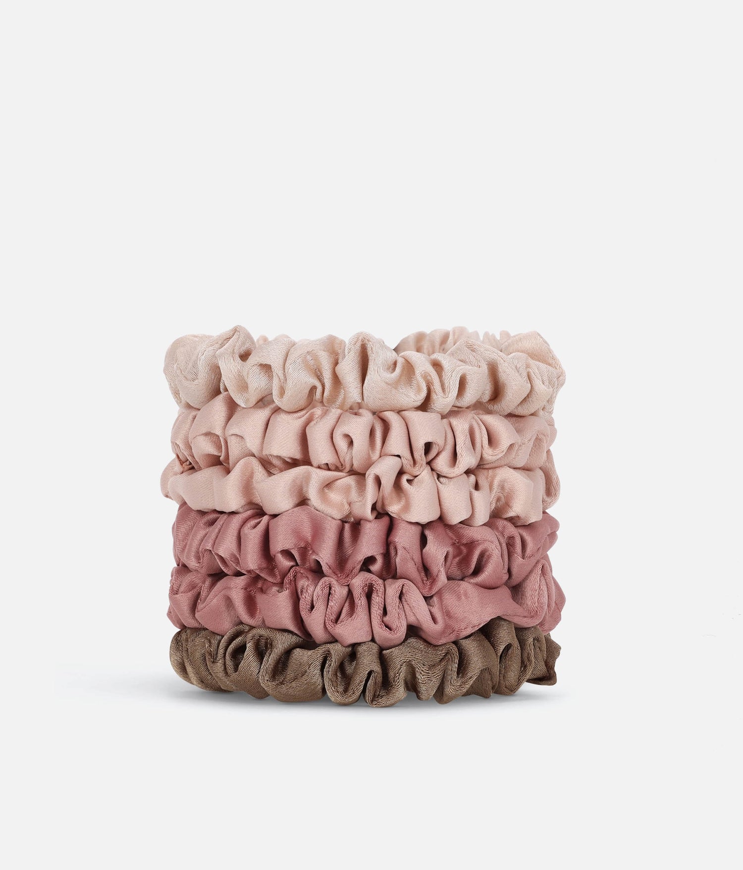 Ultra Petite Satin Scrunchies - 6 Neutral Shades 