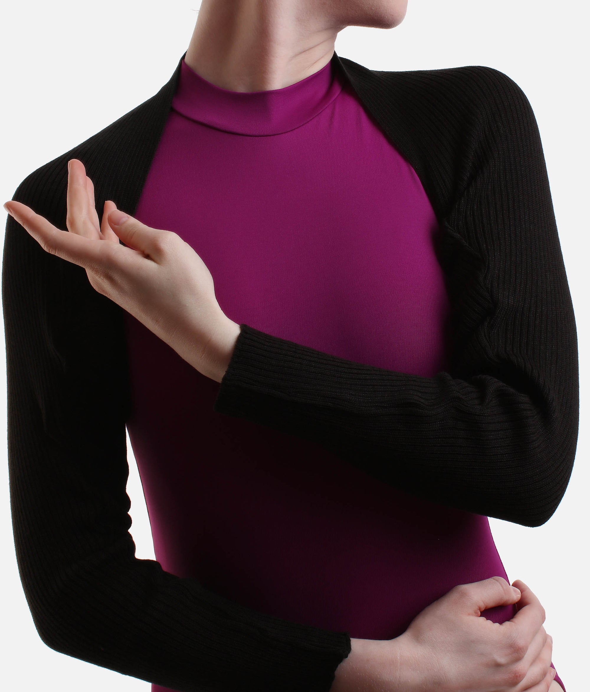 Long Sleeve Ballet Warmup Shrug - SD 1003 #black_S