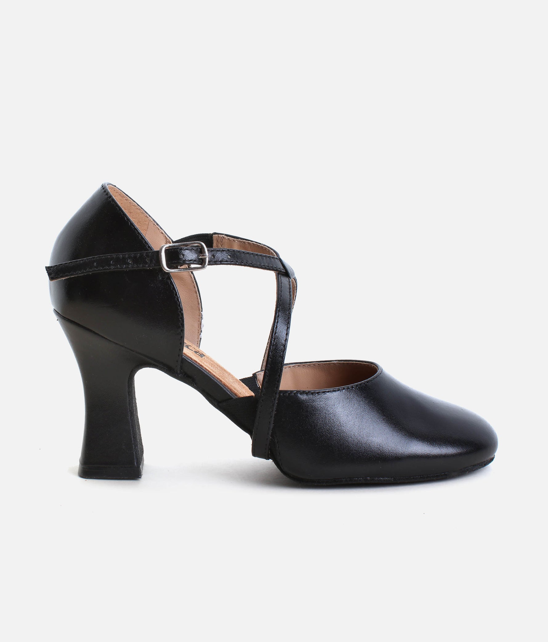 3” Broadway X-Strap Character Shoes, Leather Cabaret Heels - SD143 