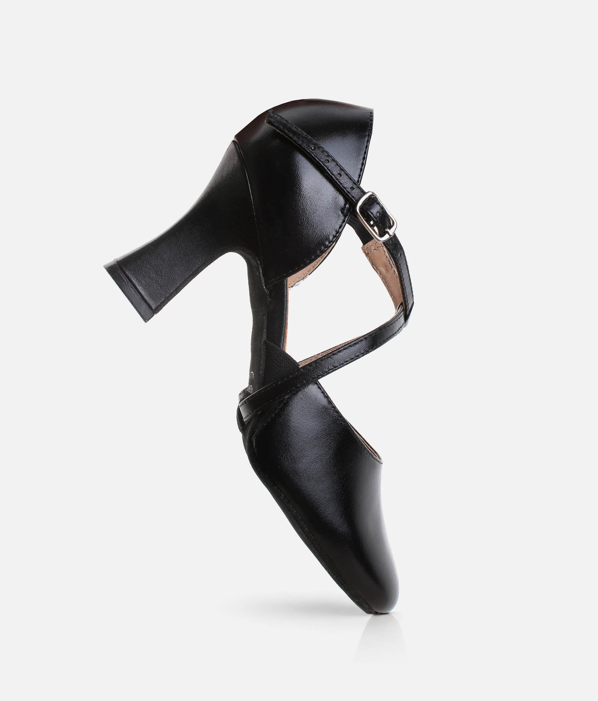 3” Broadway X-Strap Character Shoes, Leather Cabaret Heels - SD143 