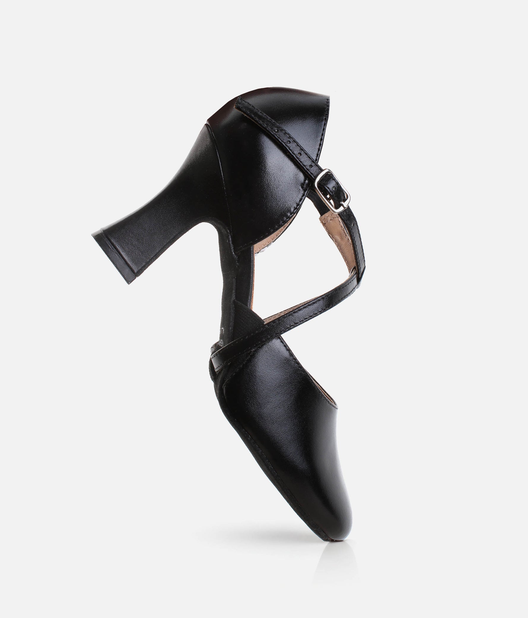 3” Broadway X-Strap Character Shoes, Leather Cabaret Heels - SD143 