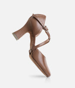 3” Broadway X-Strap Character Shoes, Leather Cabaret Heels - SD143 