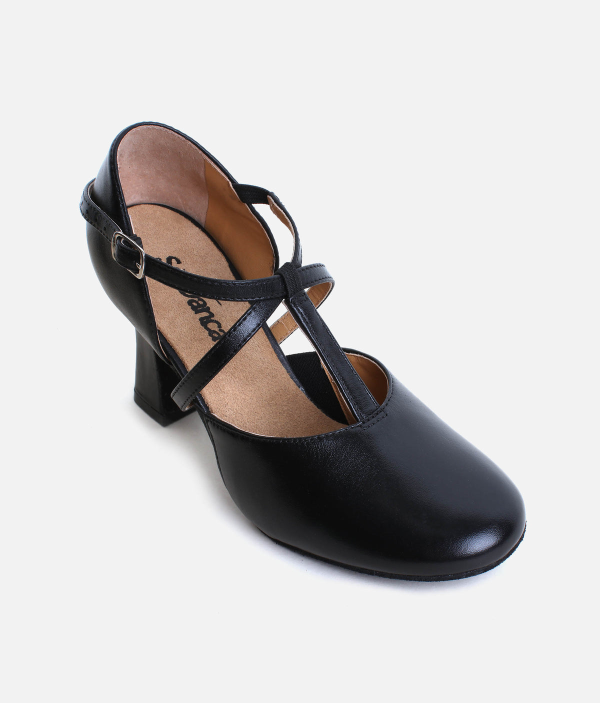 High-Stability X-Strap Leather Character Shoes, Reinforced Heel - SD153 