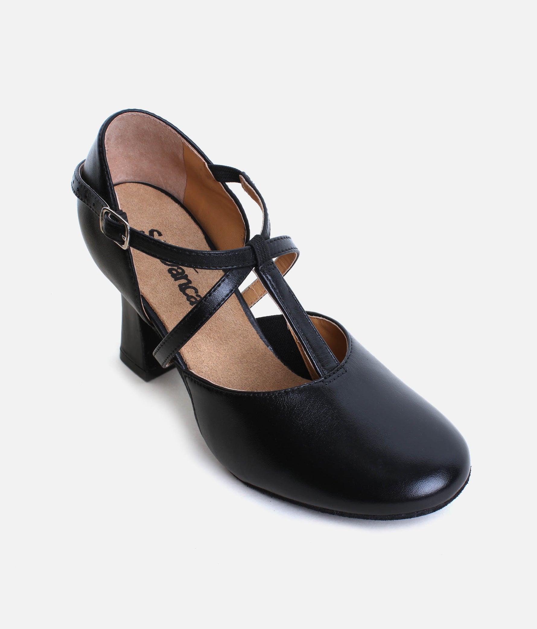 High-Stability X-Strap Leather Character Shoes, Reinforced Heel - SD153 