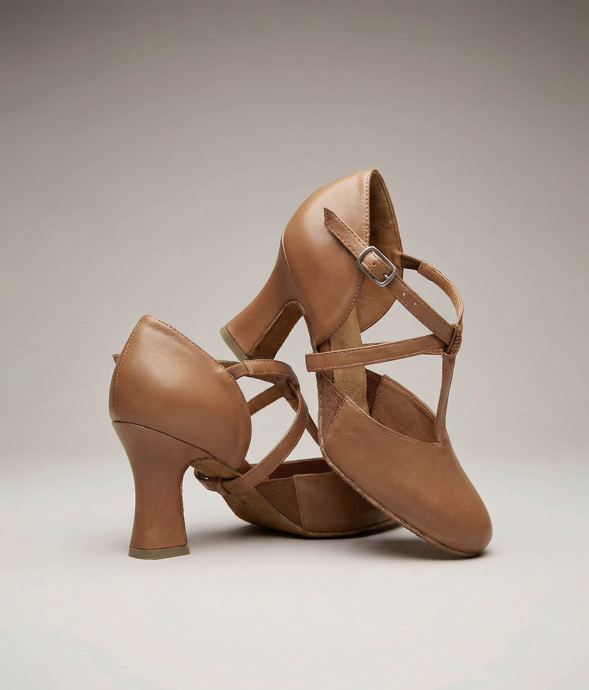 High-Stability X-Strap Leather Character Shoes, Reinforced Heel - SD153 