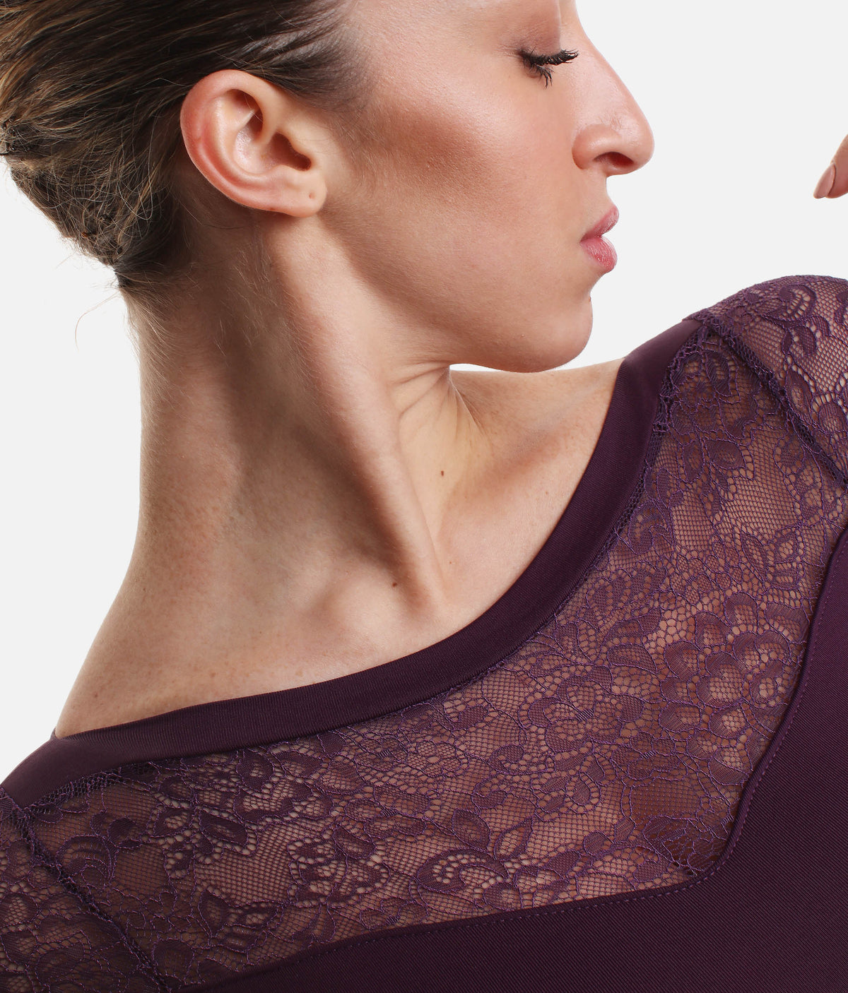 Floral Lace Design Long Sleeve Leotard - SL 109 